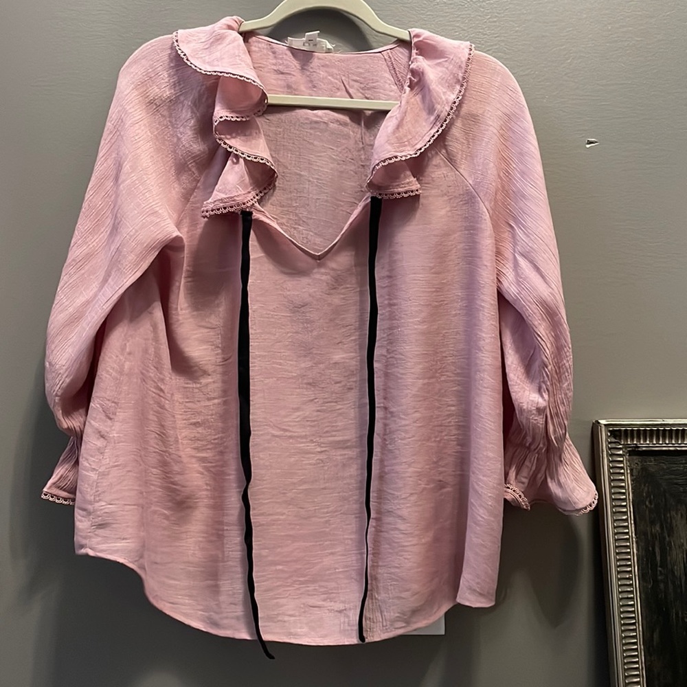 E & M Ruffled Blouse, Sz L